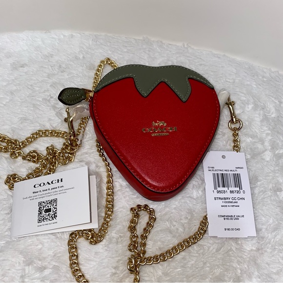 Coach Strawberry 🍓 Coin Case New - Picture 8 of 9